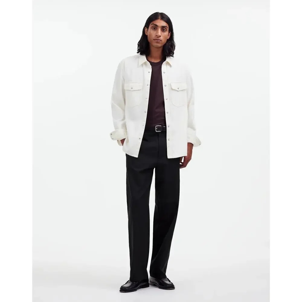Madewell Cotton-Wool Blend Trousers Dress Pants True Black NWT Mens W 32 L 30
